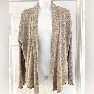 Like New Eileen Fisher Women's Tan/Beige Open Front Cardigan, Size Medium